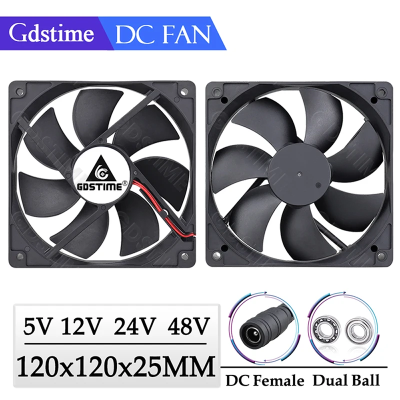 Gdstime 120MM вентилятор 24V 12V 5V кулер 120MM*25MM компьютер ПК случае охлаждающий вентилятор 12CM USB вентилятор для ноутбука GPU процессор шкаф охлаждения