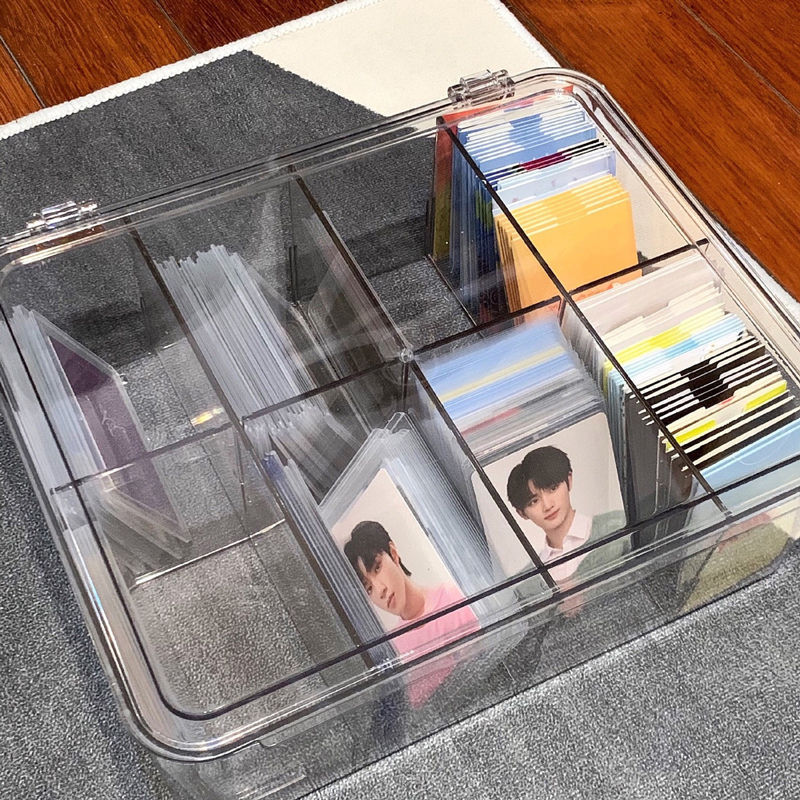 Scomparto Flip Box acrilico trasparente Display Box Blind Box Card Kpop Photocard Storage Box Photo Card Organizer
