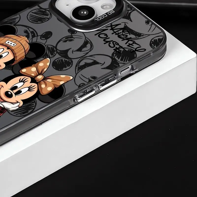 Funda de teléfono de pantalla completa de Mickey Minnie Mouse de Disney para iPhone 16 15 14 13 12 11 ProMax 7 8 Plus XR XS MAX 13 Mini Cool Back Cover