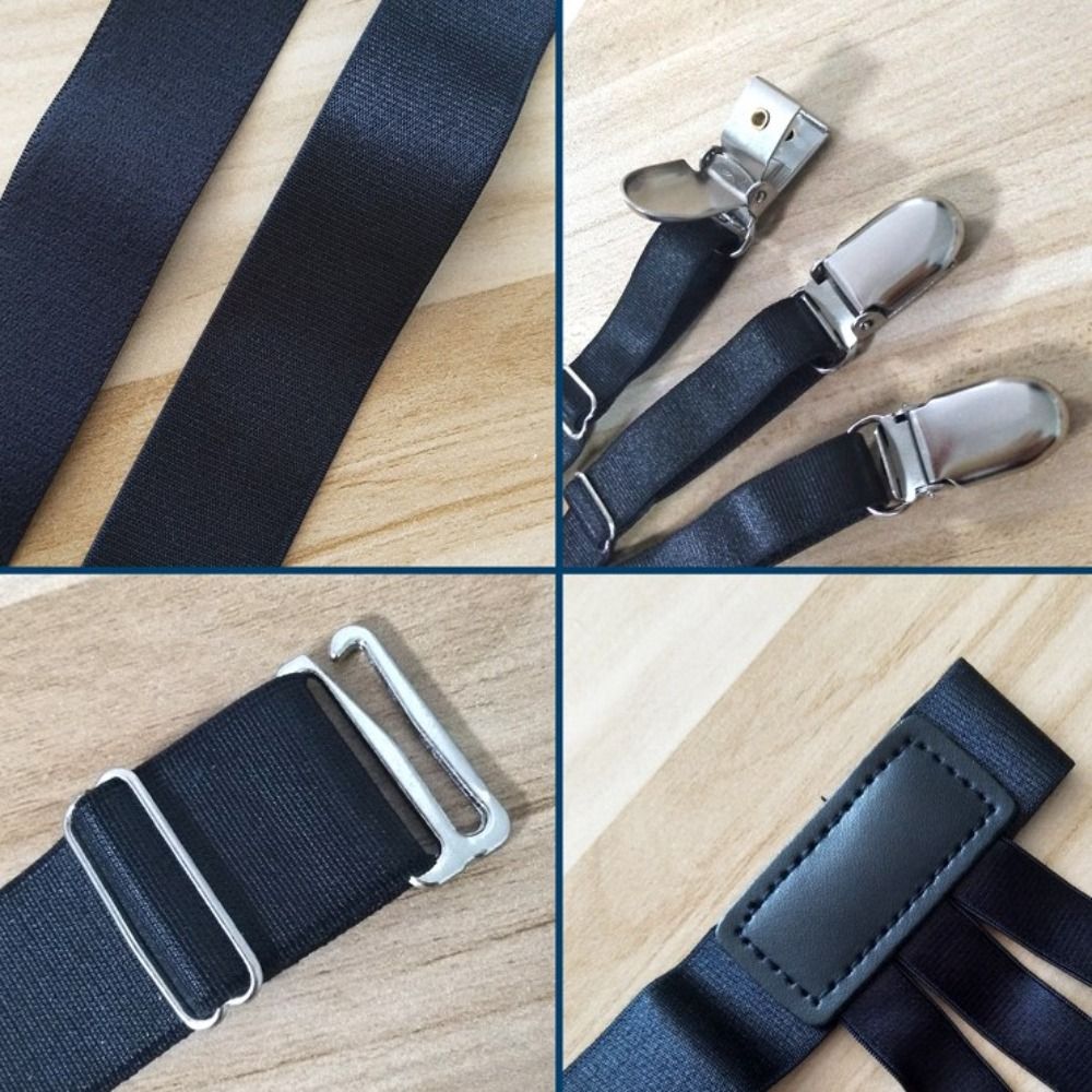 Camicia antiscivolo Stay Belt porta camicia elastica clip di bloccaggio della camicia bretelle per le gambe gamba regolabile bretelle per coscia reggicalze