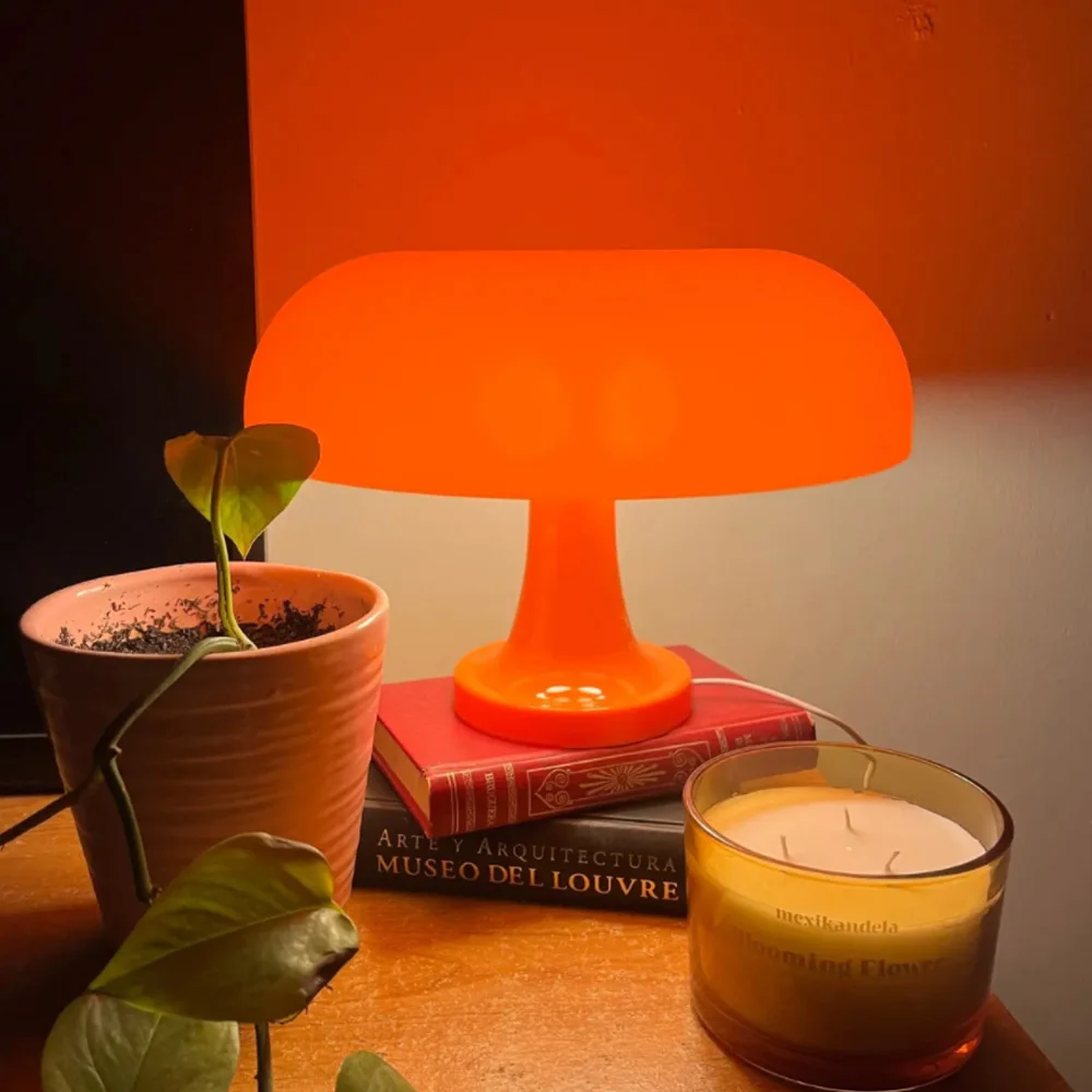 Lampe de bureau classique en forme de champignon, lampe de chevet pour chambre à coucher, design danois, lampe de Table décorative Orange, lampe de Table moderne d'art Bauhaus