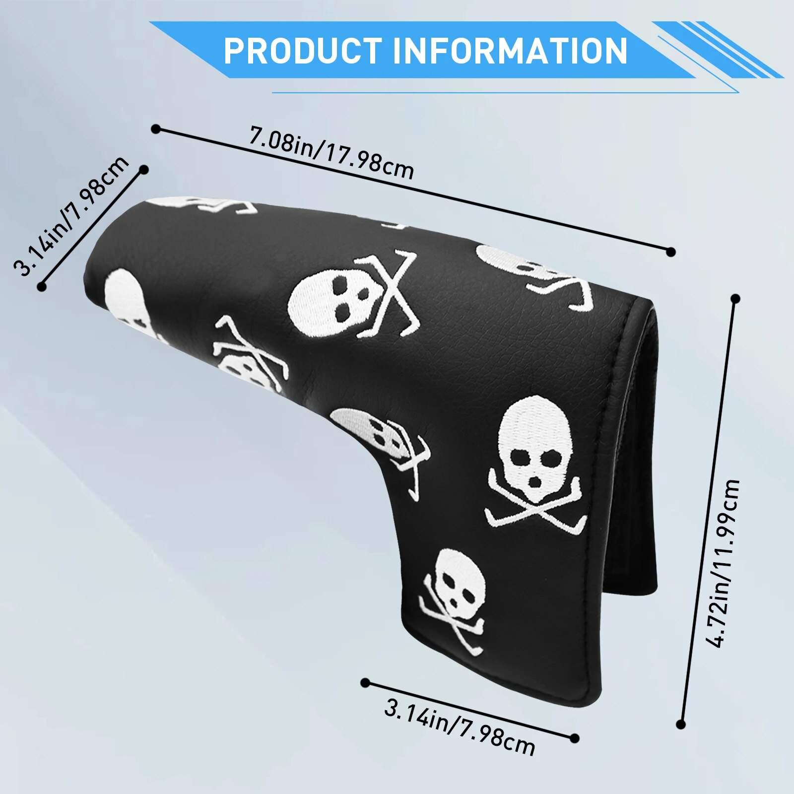 PUレザーゴルフパーターカバー,クラブカバー,保護カバー,黒と白,すべてのputters,男性と女性に適合