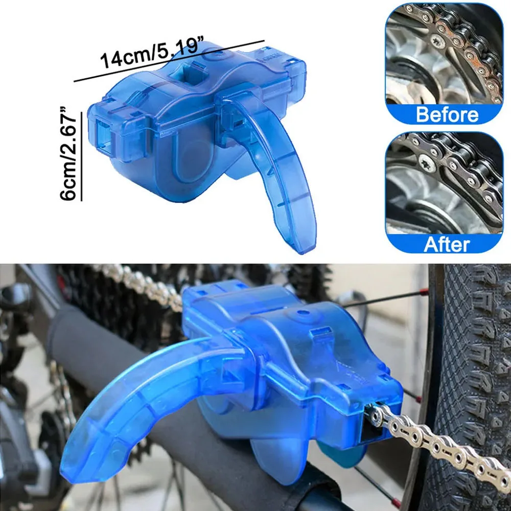 ทําความสะอาดโซ่ทําความสะอาดจักรยาน 3D แปรงโซ่ล้างชุดเครื่องมือ MTB จักรยานป้องกันน้ํามันจักรยานสําหรับอุปกรณ์ขี่จักรยานภูเขา
