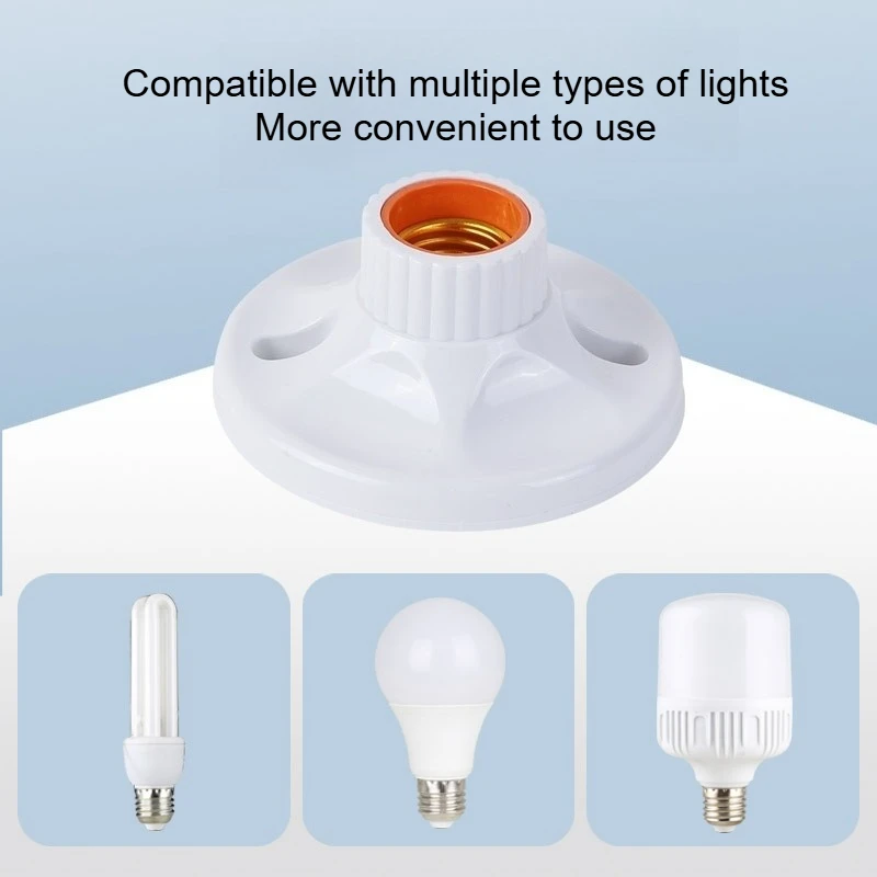 Aggiornamento E27 Vite Portalampada Portalampada Portalampada Adattatore Base Tappo Portalampada Bianco Lampada da soffitto Base di fissaggio lampadina
