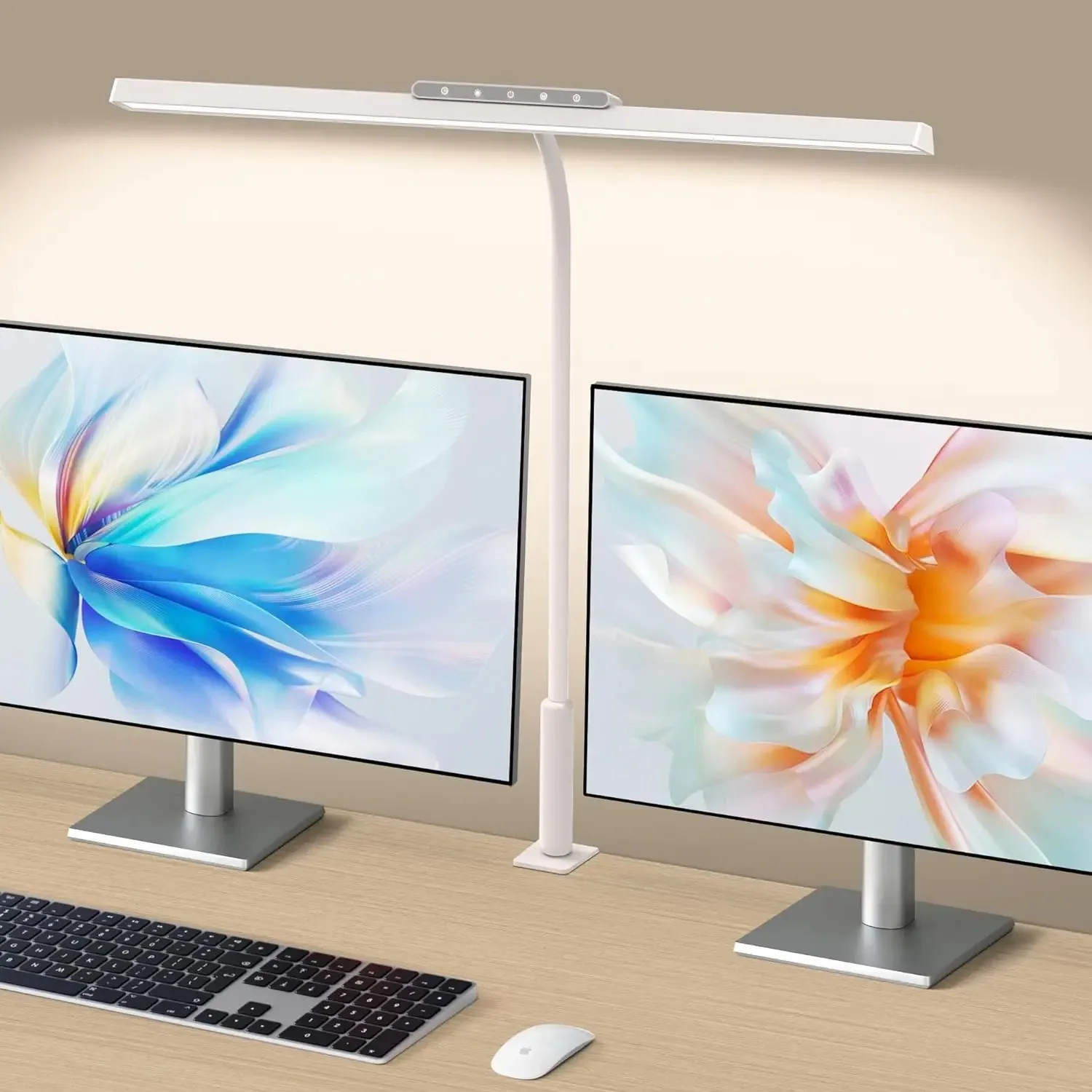 Lámpara de escritorio, lámparas de escritorio LED con atenuación continua de 3 colores para el hogar, oficina, luz de escritorio con memoria ajustable con abrazadera y control táctil