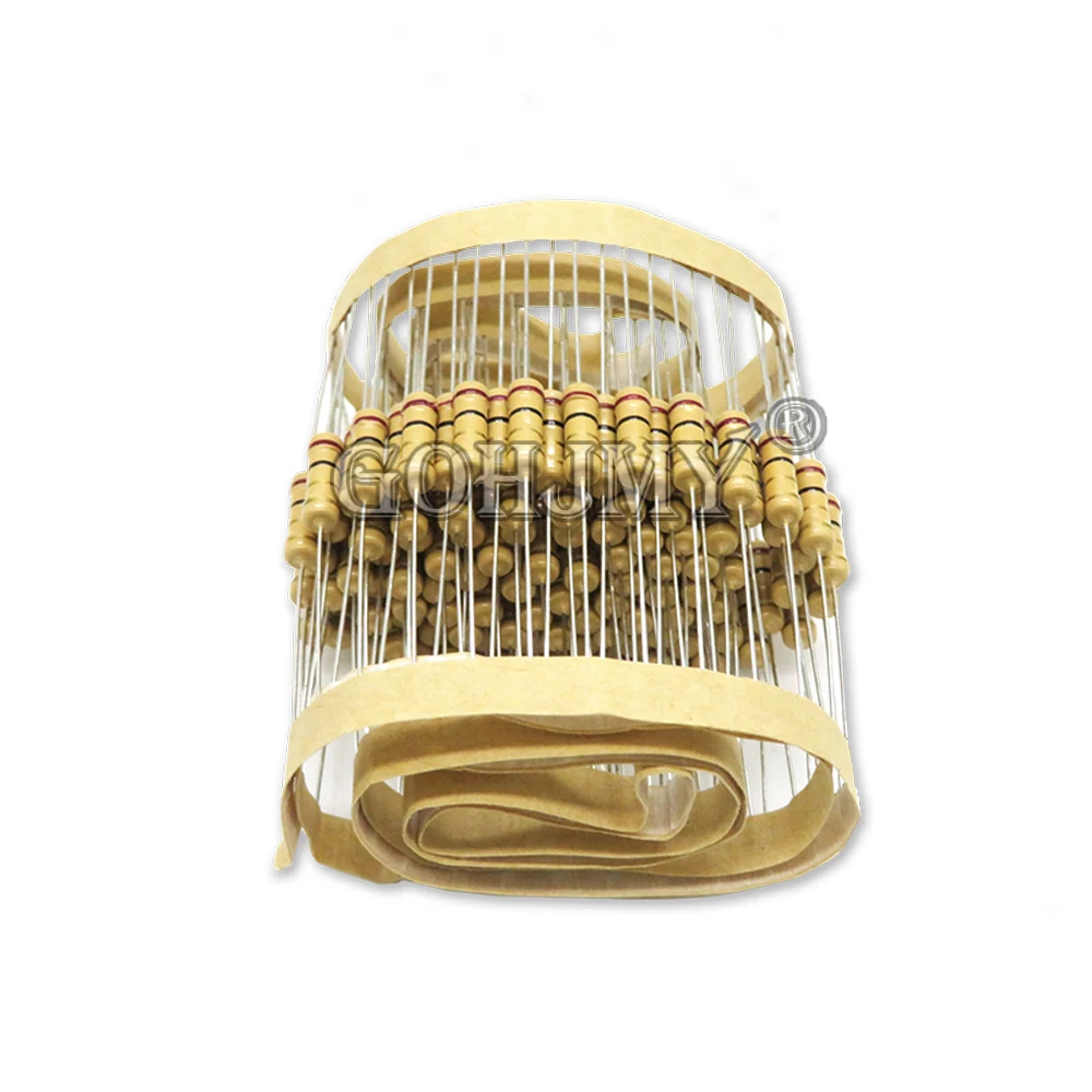 20 piezas resistencias de película de carbono 1W 5% 1R-10M 1K 10K 4K7 20K 100K 200K 560K 1M 3M3 Ohm resistencia de anillo de Color 10R 47R 100R 220R 500R