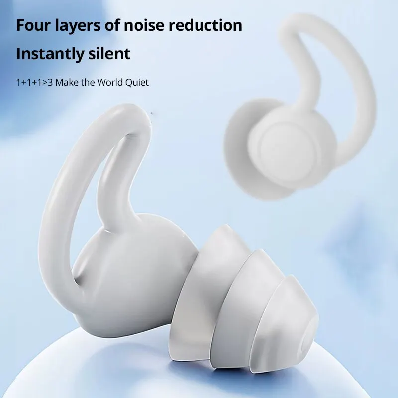 Tappi per le orecchie insonorizzati tappi per le orecchie in Silicone bianco a tre strati tappi per le orecchie da nuoto impermeabili riduzione del rumore del sonno