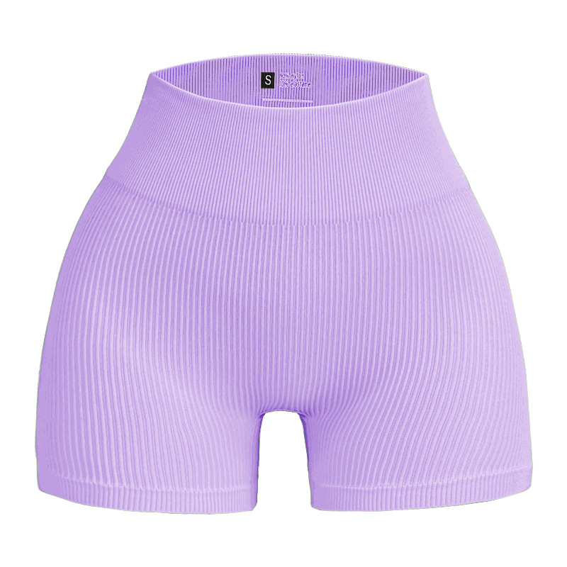 Ladies Sportswear for Indoor Outdoor Wear, High Stretch Seamless Short Yoga Leggings, Women's Solid High Waist Sports Shorts