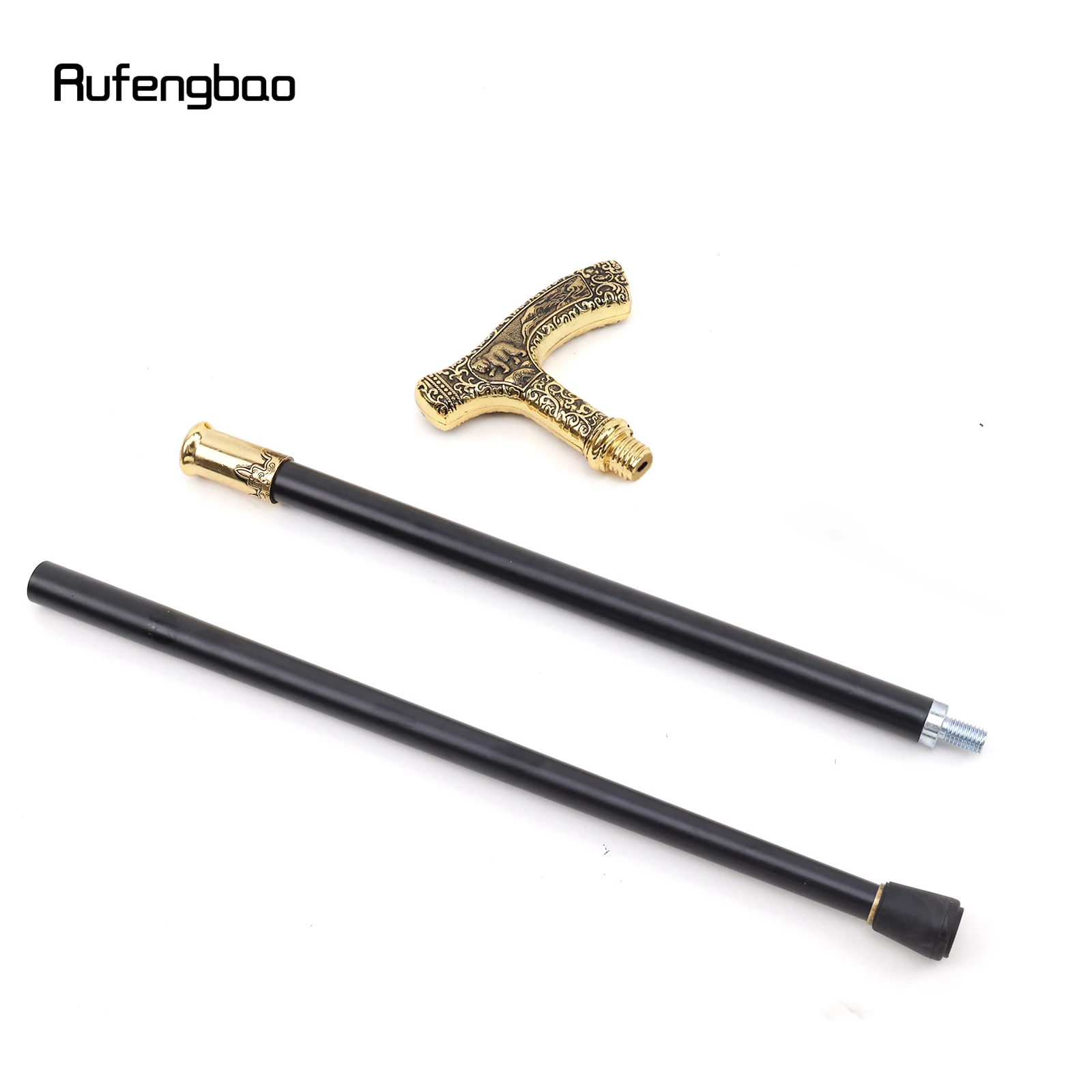 หรูหราทอง Bear Handle เดิน Cane ตกแต่งแฟชั่นเดิน Stick สุภาพบุรุษ Elegant คอสเพลย์ Cane ลูกบิด Crosier 90ซม.