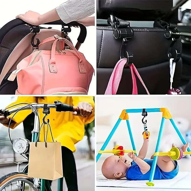 2 pçs gancho de carrinho de bebê acessórios de compras prop multiuso carrinho de bebê gancho multiuso compras gancho de carrinho de bebê