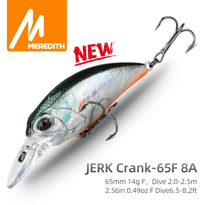 MEREDITH-señuelo de pesca flotante M65, cebo duro de 14g, 11 colores, Wobbler, calidad profesional, profundidad de 2,0-2,5 m