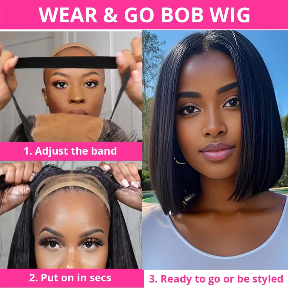 Wear e ir sem cola bob perucas 13x4 osso em linha reta frente do laço perucas de cabelo humano para as mulheres brasileiras perucas frontais do laço transparente