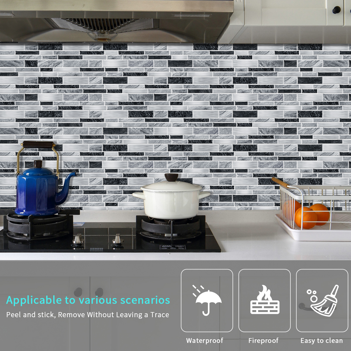 12/24/48 pces casca e vara telha adesivo auto adesivo vara no backsplash da telha para cozinha banheiro, decoração do quarto