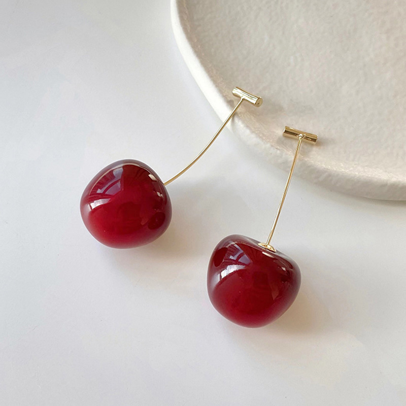 Small Fresh Sweet Lovely Cherry Cherries Cherries Earrings Pendant Fruit Earrings Red Cherry Earrings Charm Jewelry