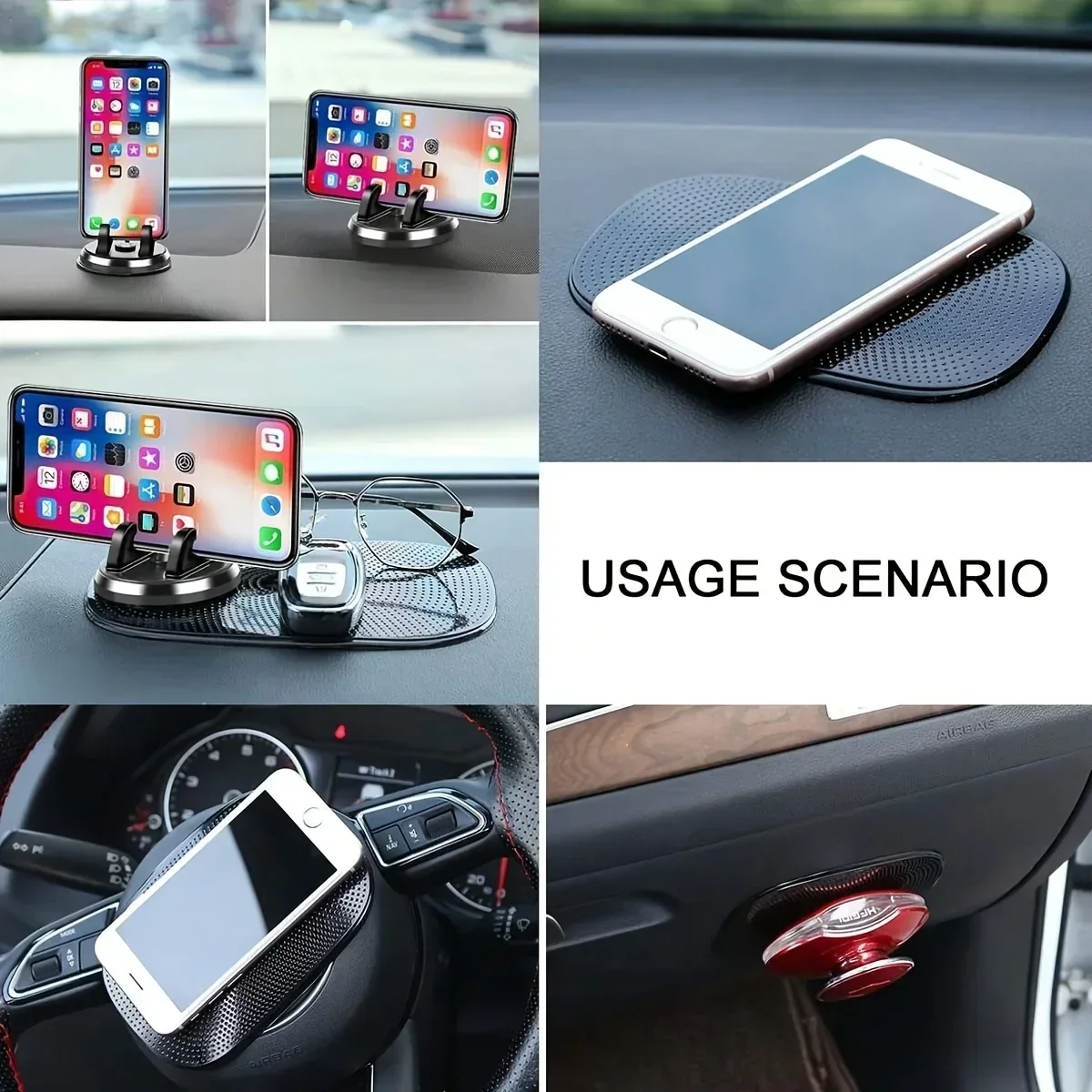 1 Stuks Auto Antislipmat Magic Antislip Slide-Proof Pad Dashboard Sticky Dash Zelfklevende Mobiele Telefoon Mobiele Houder Zwart Siliconen