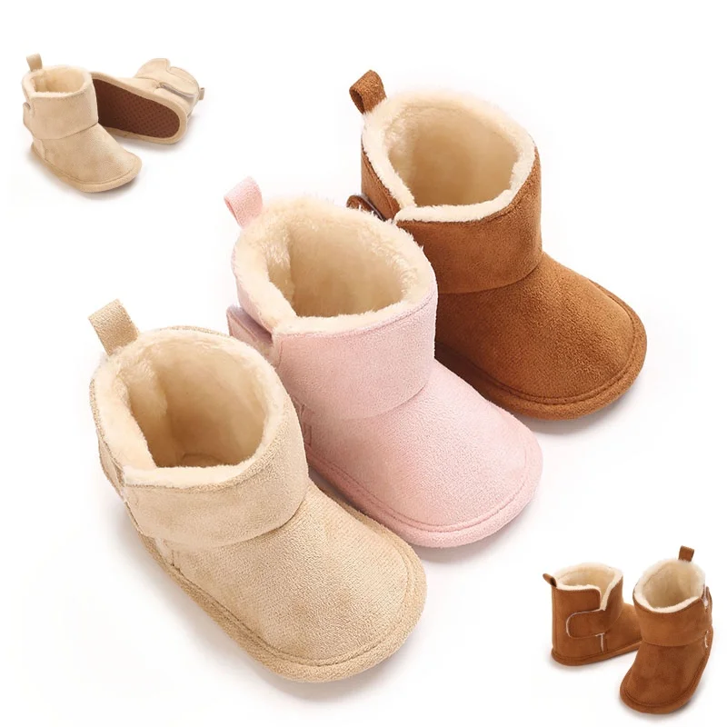 Novas botas de bebê para o inverno calor 0-18m bebê recém-nascido velcro sola macia anti deslizamento sapatos frontais sapatos de bebê botas de neve quentes
