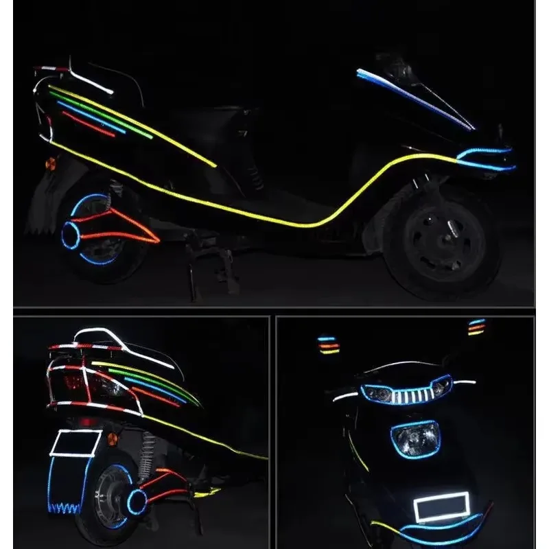 1cm * 8m adesivos de bicicleta fita reflexiva fluorescente mtb tiras de bicicleta fitas de ciclismo para capacete motocicleta scooter acessório