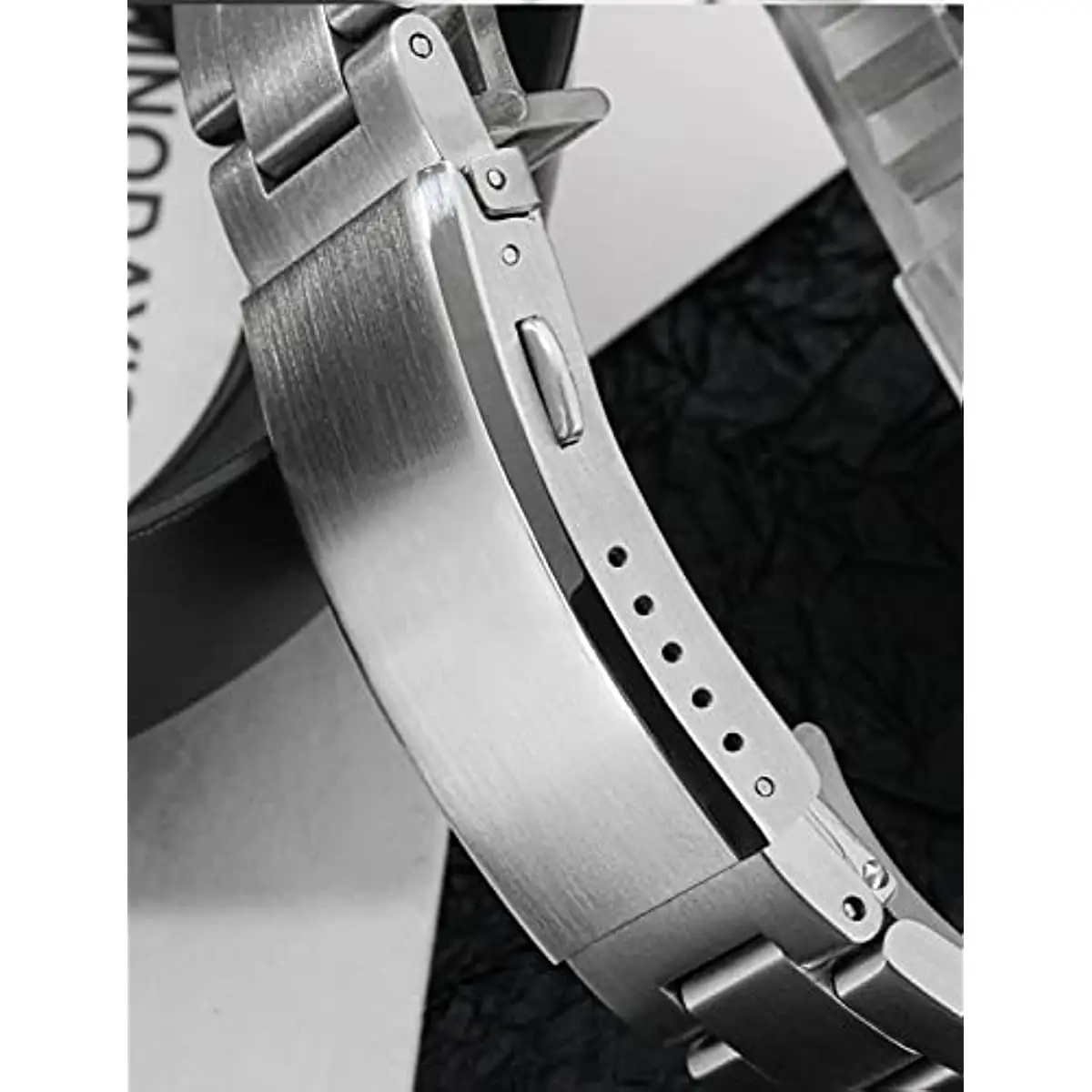 Watchdives Watch Clasp 16mm 18mm 20mm 22mm Silver Folding Safety Milled Clasp Replacement Stainless Steel Deployant Watch Buckle