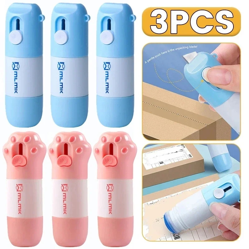 Líquido de correção de papel térmico 2 em 1, com faca de desembaixe, papel térmico durável, proteção de identidade de dados, abridor de caixa de borracha fluida