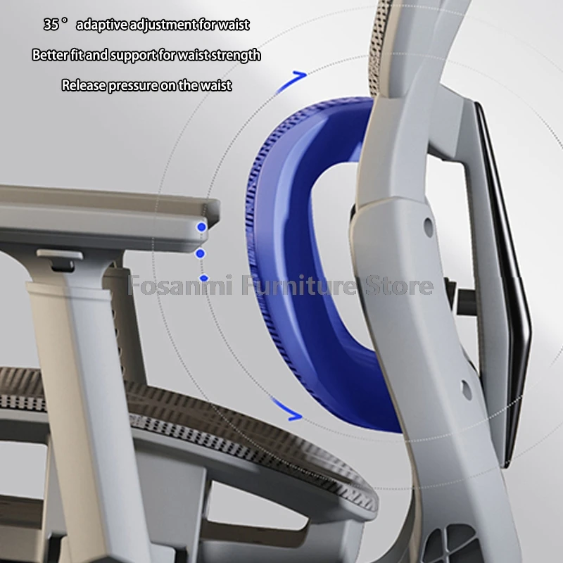 Breathable Mesh Computer Office Chair With Armrest and Lumbar support Adjustable Ergonomic Desk Chair Home Gaming Headrest Chair
