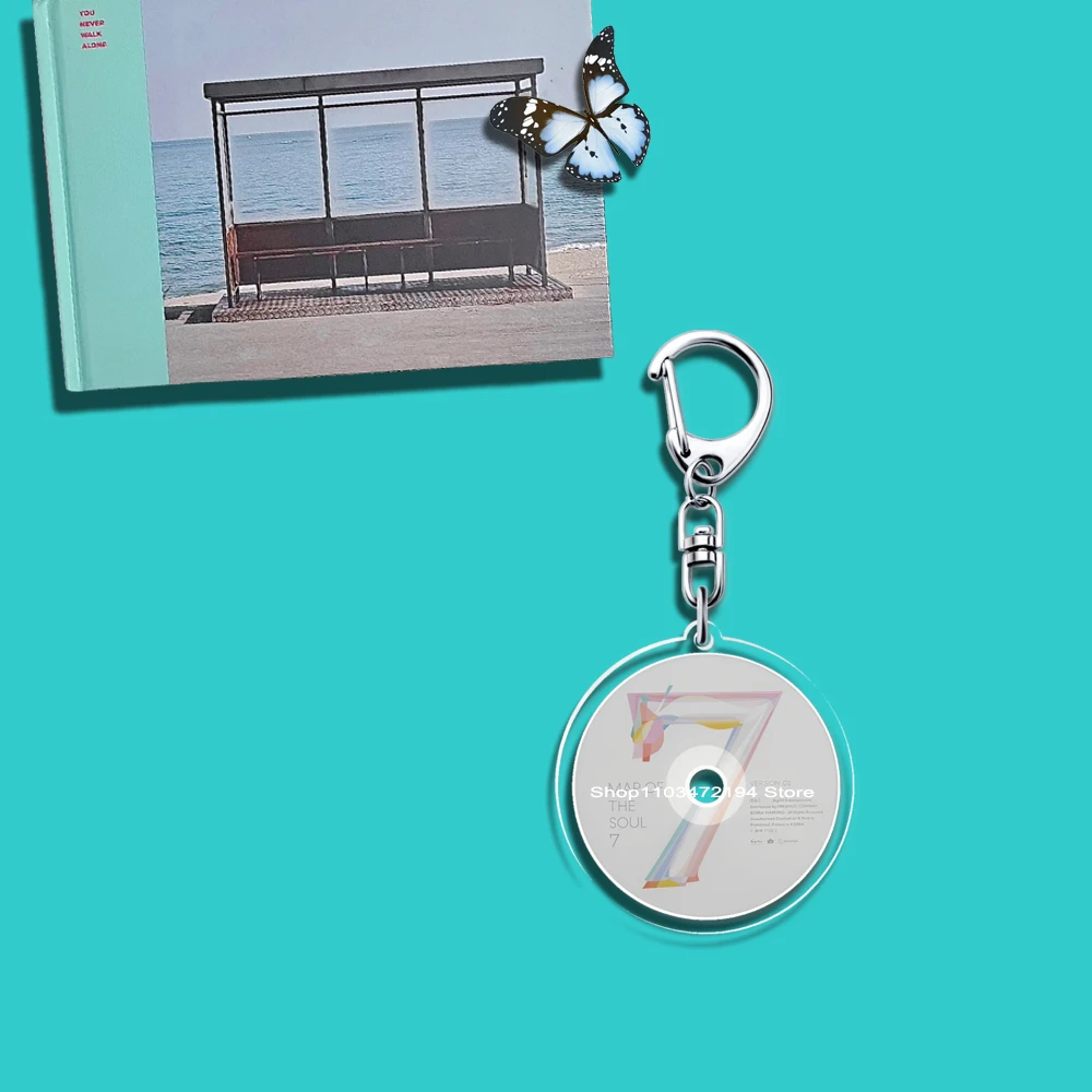 Acrylic Kpop Mini CD Keychain GOLDEN MUSE Album LAYOVER Agust Dddays FACES INGIDO Key Ring V Teakook Accessories Merch Fun Gits