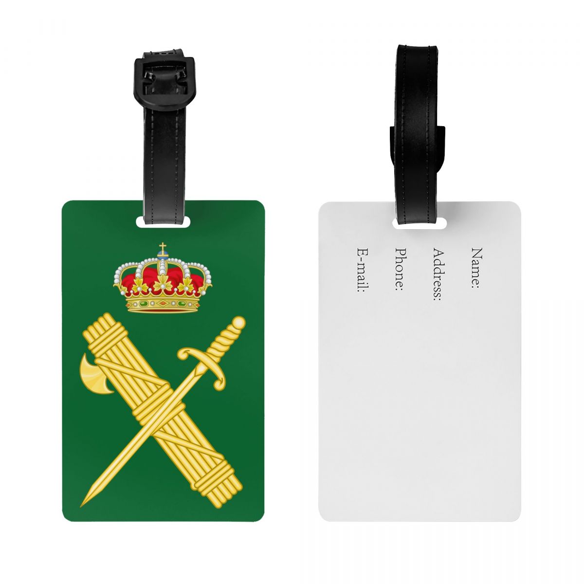 スペイン民間警備隊のカスタムエンブレムスーツケース用荷物タグスペイン紋章プライバシーカバーIDラベル