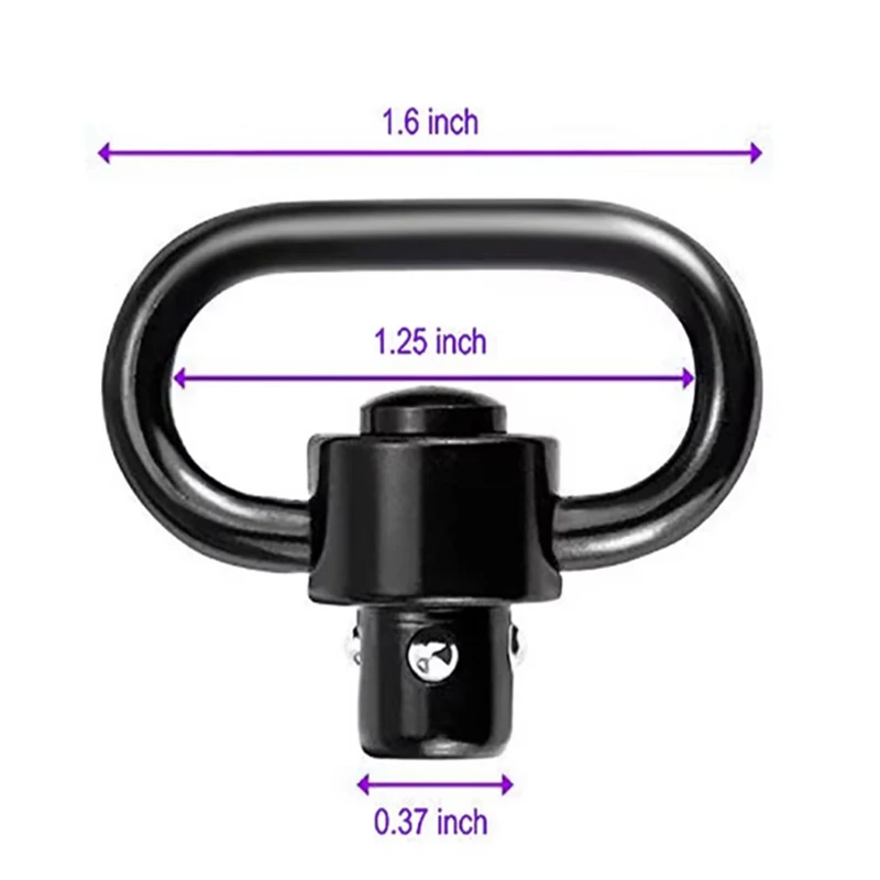 1/2PCS 1.25” QD Sling Swivel Mount Heavy Duty Quick Detach Push Button Swivels for Two Point Sling 360°Rotatable Easy to Mount Q