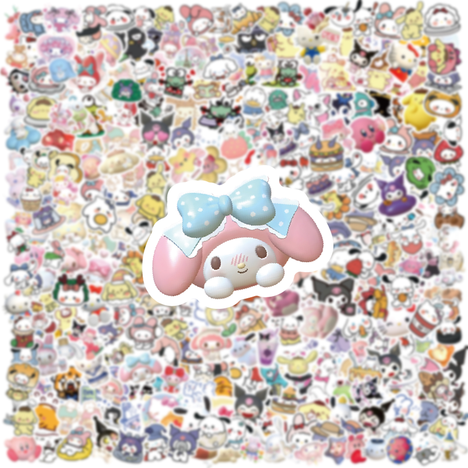 100/200/300 pièces Kawaii Sanrio Kuromi mélodie Hello Kitty autocollants ordinateur portable téléphone portable bagages étanche dessin animé autocollant décalcomanies