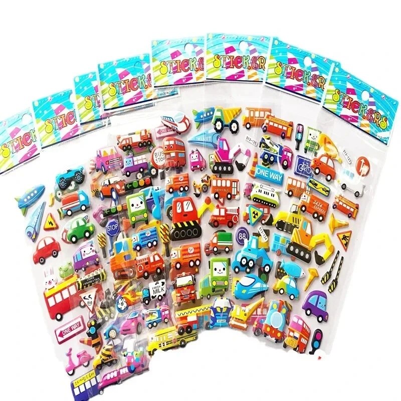 40 Pacotes Mistos Crianças Adesivos Puffy Bulk Adesivos para Menina Menino Presente De Aniversário Scrapbooking Animais Dos Desenhos Animados
