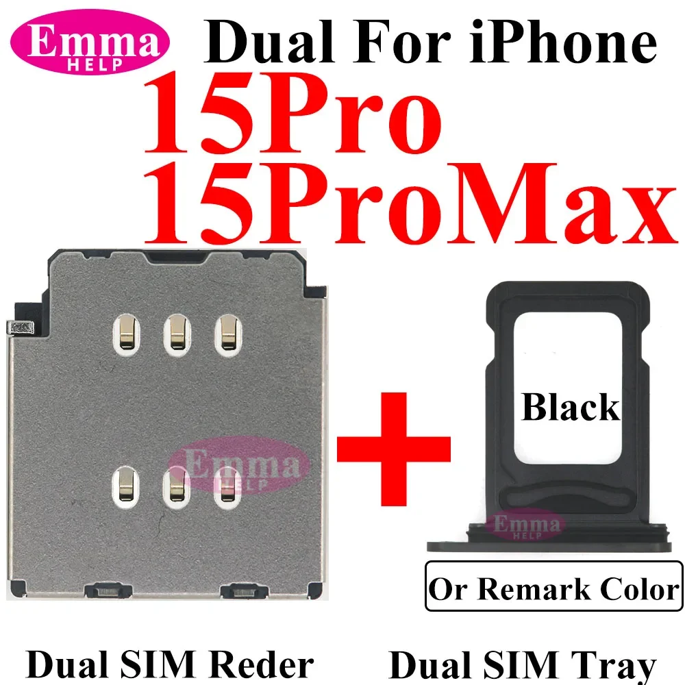 EmmaHelp Conector de lector de tarjetas SIM dual Cable de cinta flexible para iPhone 11 XR 12 13 14 15 Pro Max Soporte de ranura para bandeja de tarjeta SIM. Color de observación de la tarjeta SIM