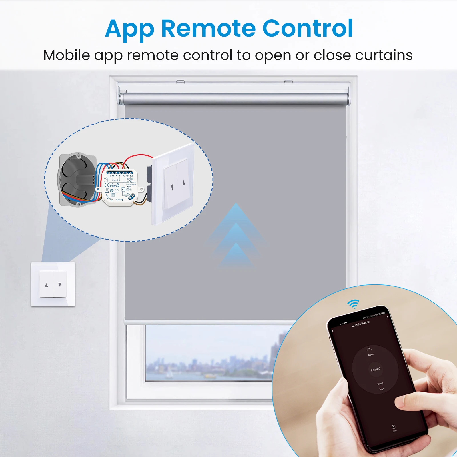 LoraTap Tuya Smart Life cortina persianas persiana enrollable interruptor módulo de relé aplicación remota Control funciona con el asistente de Google Alexa