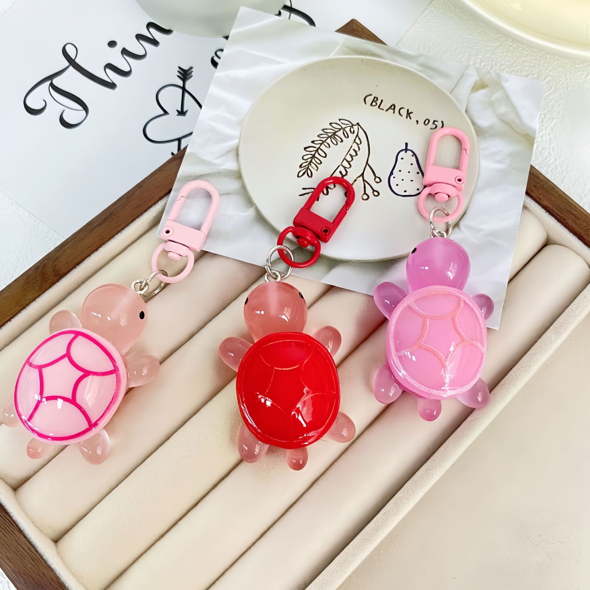 Leuke Glow in The Dark Schildpad Sleutelhanger voor Vrouwen Meisjes Rugzak Hanger Kleurrijke Schildpad Sleutelhanger Student DIY Accessoires Cadeau