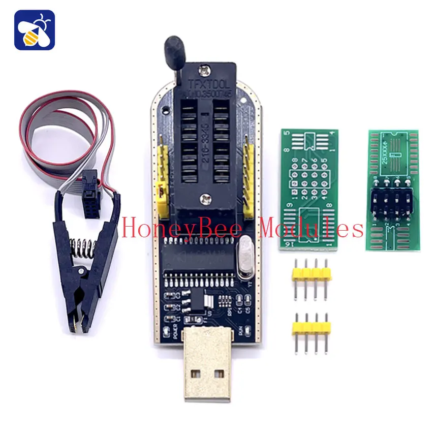 CH341B Adattatore programmatore + adattatore SOIC8 + clip SOP8 con cavo + adattatore 1,8 V EEPROM Flash BIOS Elettronica USB