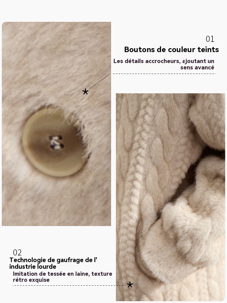 Épaissir tricot manteau ample femmes à manches longues simple boutonnage mode femme Cardigan hiver chaud Long Cardigan Faux vison vêtements d'extérieur