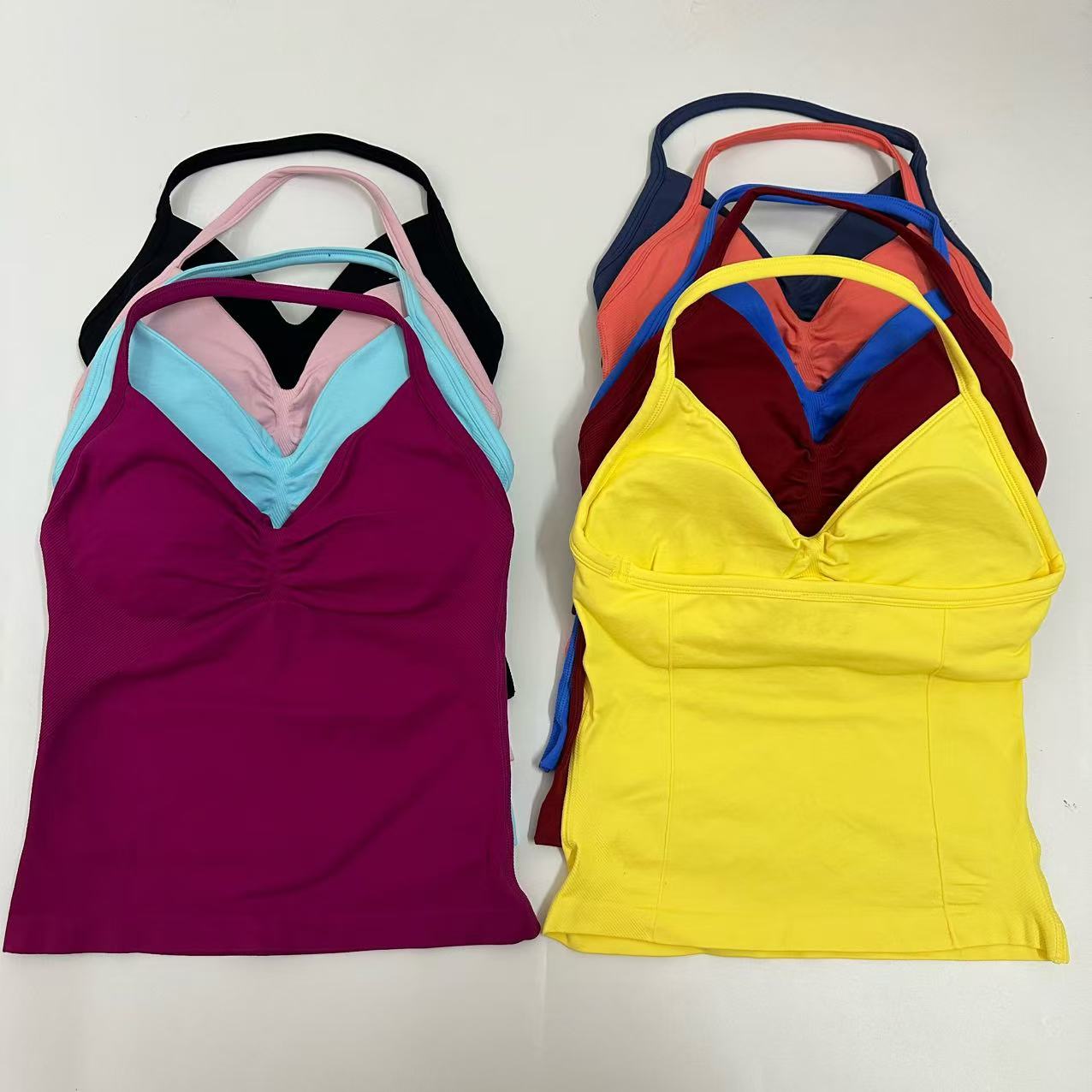 Без логотипа, длинный спортивный топ с ремешками, индивидуальный логотип, спортивная одежда с открытой спиной, женский бюстгальтер со съемными чашками, топы на бретелях для йоги