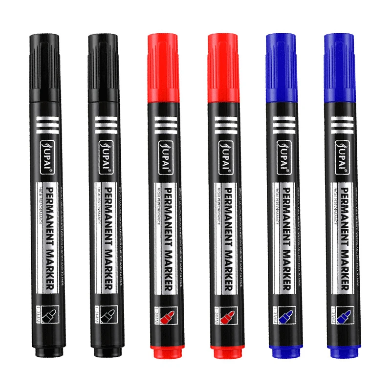 3/6 Cái/bộ Thường Trực Bút Đánh Dấu Mỹ Điểm Mực Chống Thấm Nước Mỏng Ngòi Thô Ngòi Đen Xanh Màu Đỏ 1.5mm Mịn Màu Bút Bút
