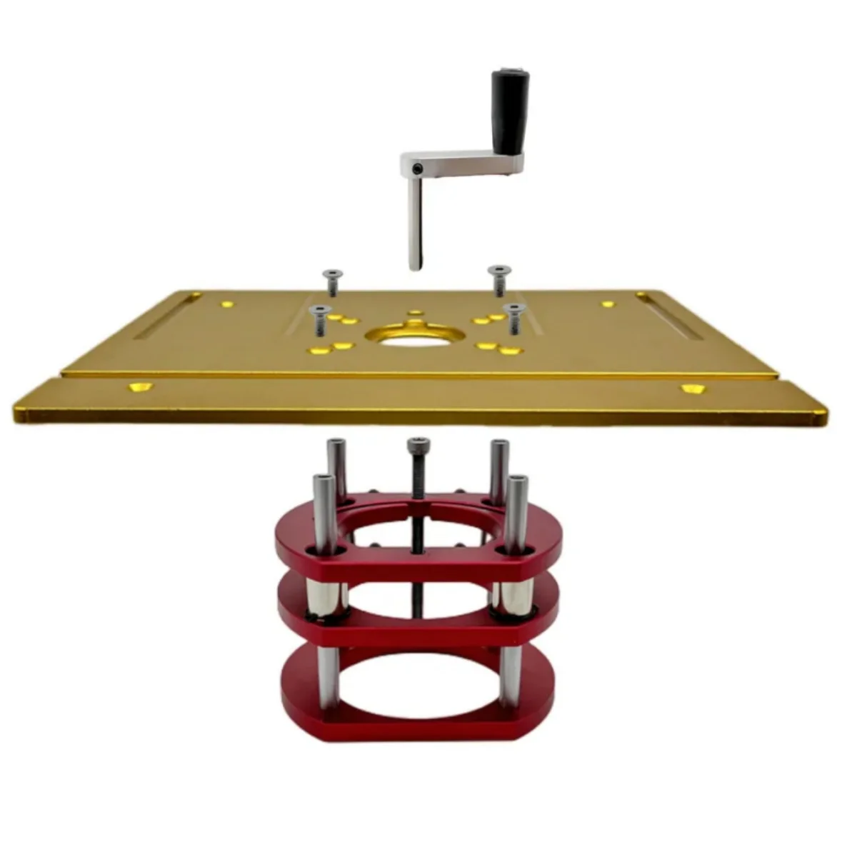 Kit de elevación de enrutador de placa de inserción de mesa de enrutador de aluminio para motores de 65mm de diámetro, herramienta de máquina de grabado recortadora de banco de trabajo de carpintería