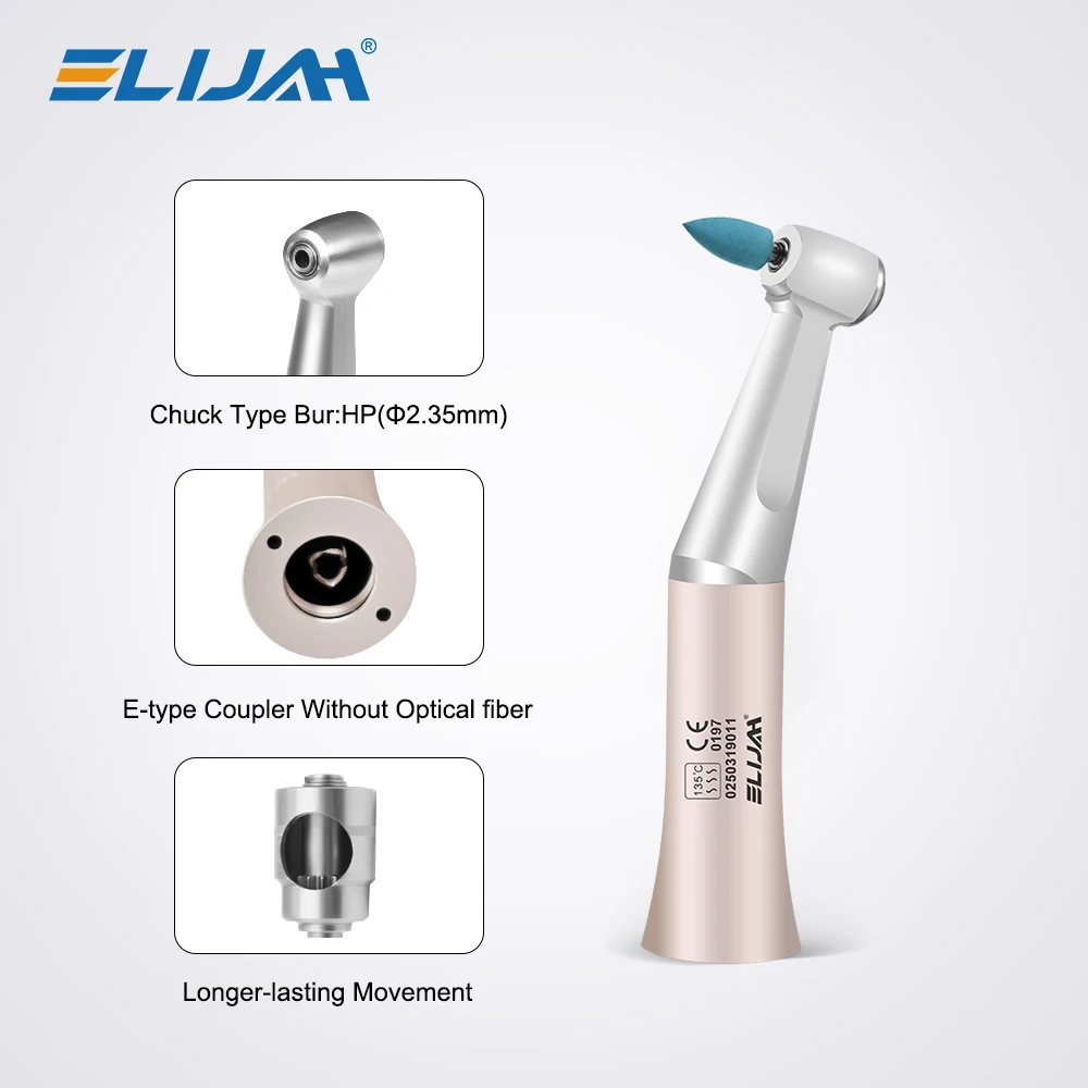 Elijah dental contra ângulo handpiece 1:1 baixa velocidade nariz cone terno handpiece dental de baixa velocidade e-tipo fx205 ferramentas odontológicas