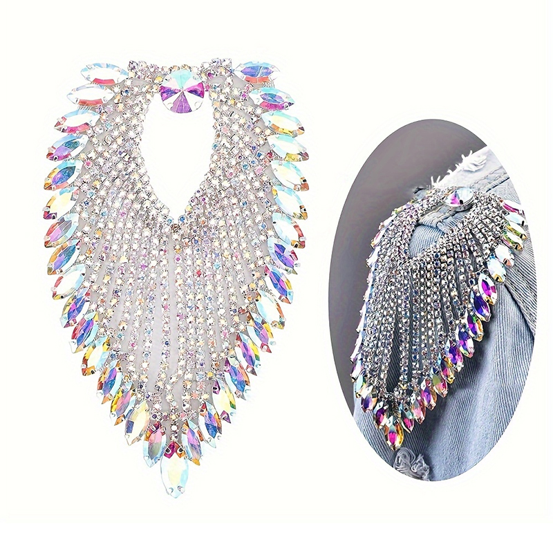 1 Paar Schulter klappe Strass Schulter brett Männer Frauen Schulter brett Abzeichen Brosche Business Anzug Zubehör 2024 neue Mode