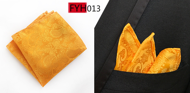 ผ้าเช็ดหน้าลาย Paisley แบบคลาสสิกสำหรับผู้ชายงานเลี้ยงธุรกิจสำนักงานอุปกรณ์ของขวัญงานแต่งงานสีชมพูสีเหลืองกระเป๋าสี่เหลี่ยม