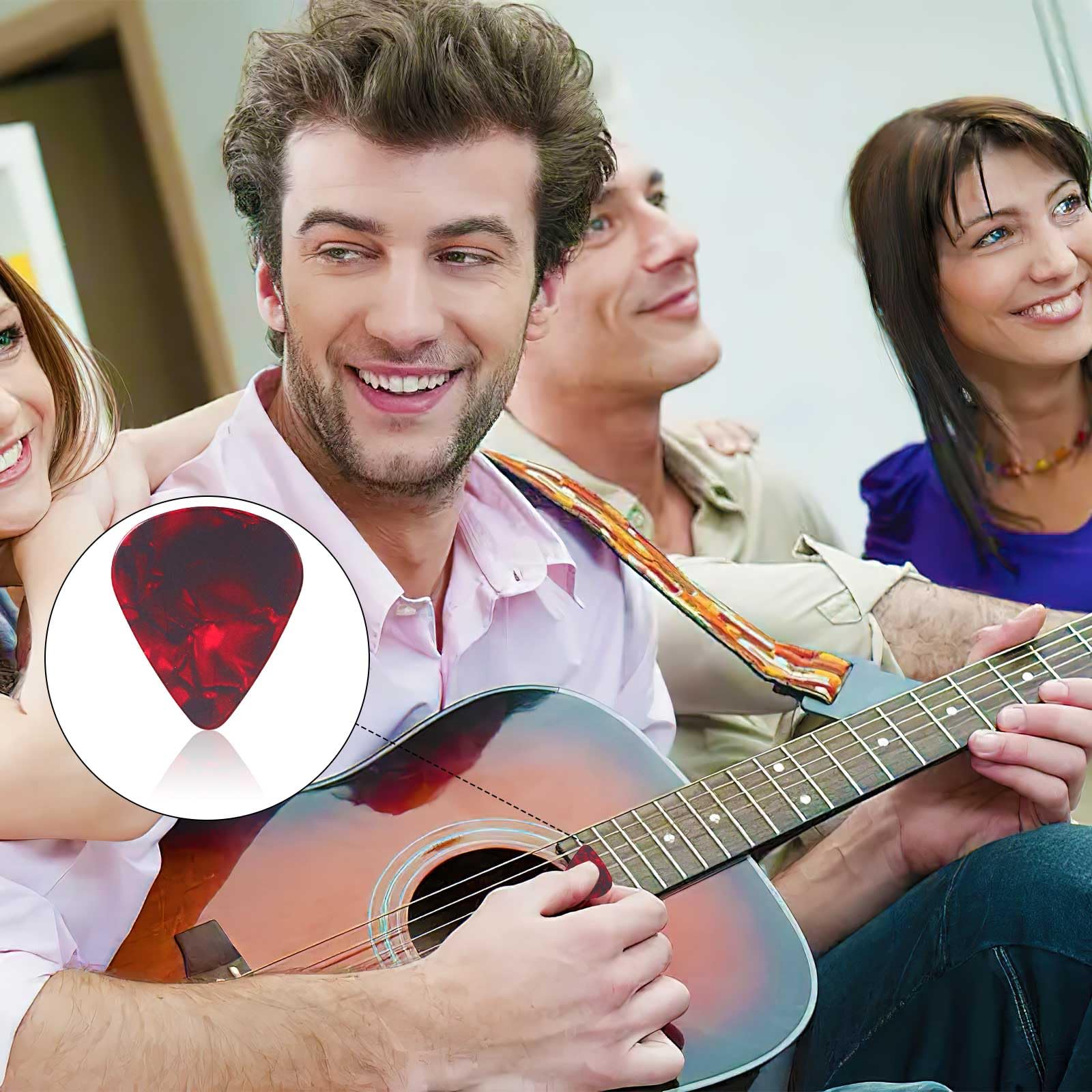 10 pçs palhetas de guitarra & 1pc palheta titular 6 espessuras conjunto para guitarra acústica guitarra elétrica baixo ukulele (cor aleatória)