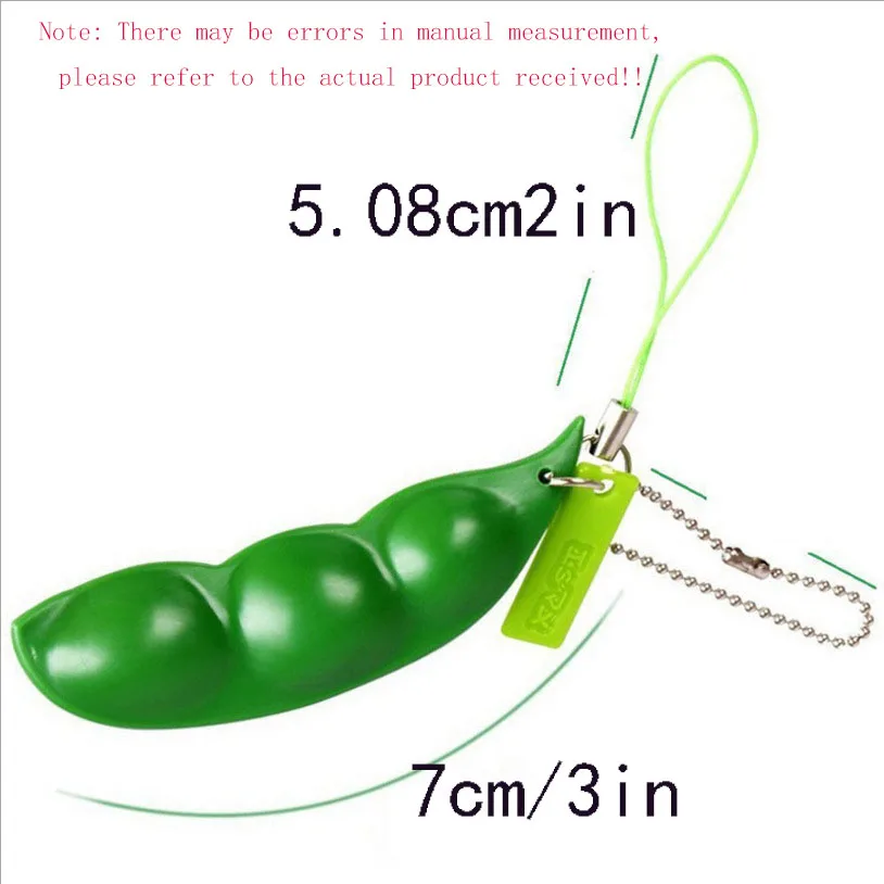 Fidget Toys Pack 감압 Edamame Squishy Squishy Squeeze 완두콩 콩 키 체인 귀여운 스트레스 릴리프 성인 장난감 키 체인