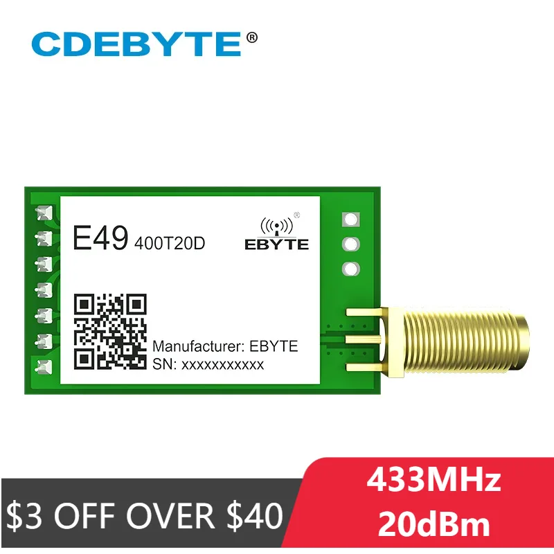 433 MHz 20 dBm UART-Funkmodul ISM DIP SMA-Antenne E49-400T20D CDEBYTE GFSK 1,0 km kostengünstiger drahtloser Datensender