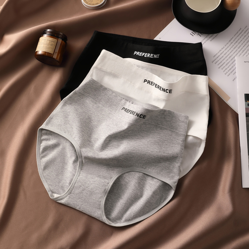 3PCS Frau Hohe Taille Slips Atmungsaktive Unterwäsche Frauen Große Größe Dessous Reine Baumwolle Sexy Unterwäsche Dreieckige Höschen Weibliche
