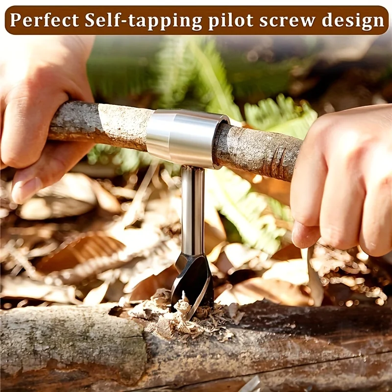 Draagbare Outdoor Survival Houtbewerking Gereedschap Vijzelboren Bushcraft Settlers Handboor Punch Tool Voor Kamperen Outdoor Wandelen