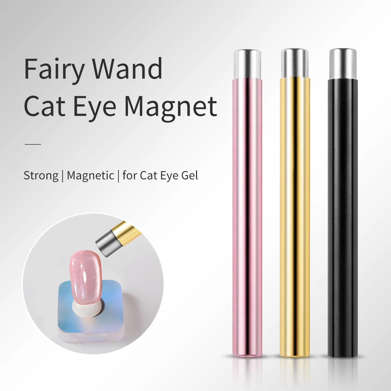 1PC キャットアイネイル磁気スティック円筒形マグネットキャットアイ UV ジェルポリッシュスノーライトグリッター効果ツールマニキュアデザインツール