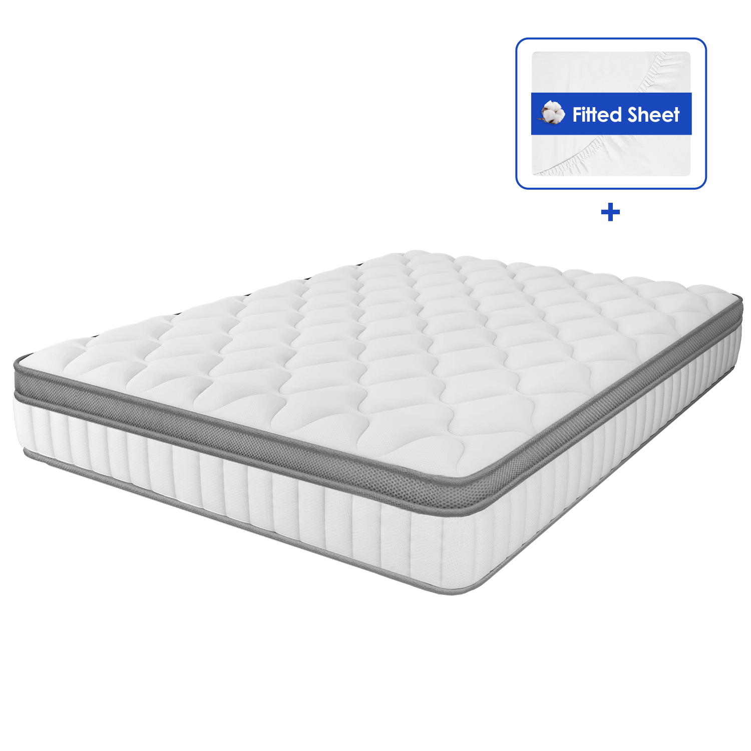 AUTHMIC Matras – Pocket Spring, 7-zone adaptieve ondersteuning, 25 cm dik, ademend en huidvriendelijk, medium stevig gevoel stil slapen