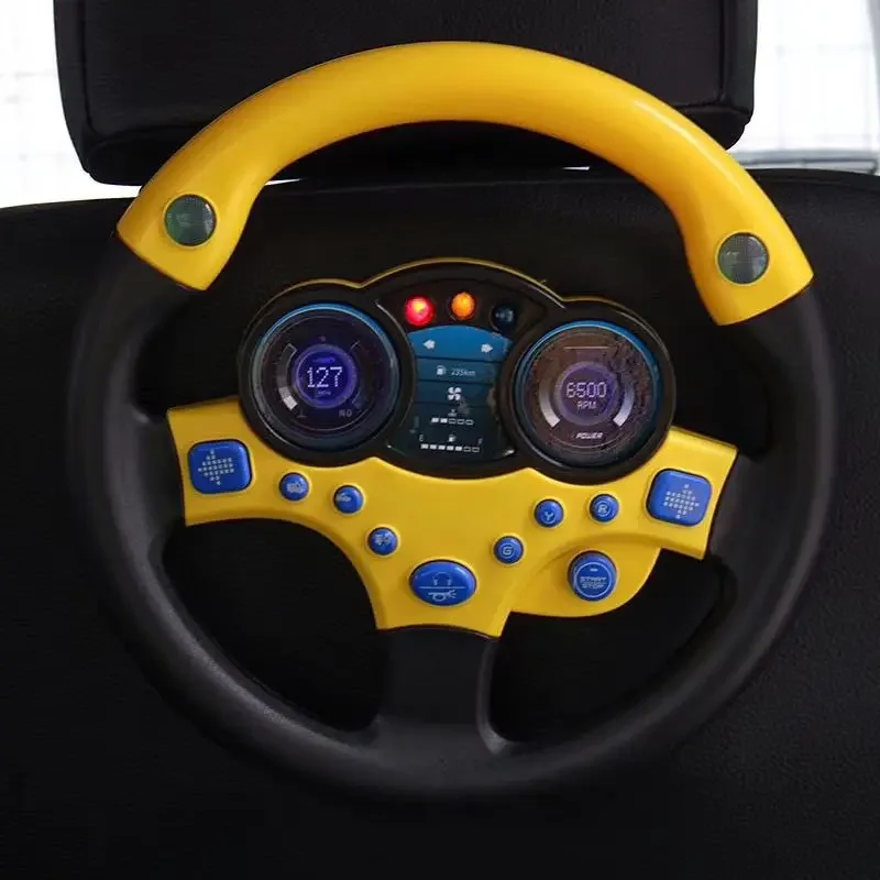 Electric Simulation Infant Steering Wheel Toy with Lights and Sounds for Kids Ideal for Early Education and Stroller Play