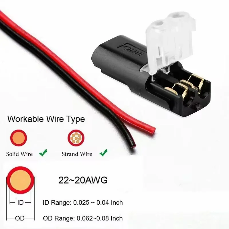 10 Uds. Conector eléctrico automotriz de 2 pines conexión de Terminal de tira conector eléctrico impermeable Cable de coche