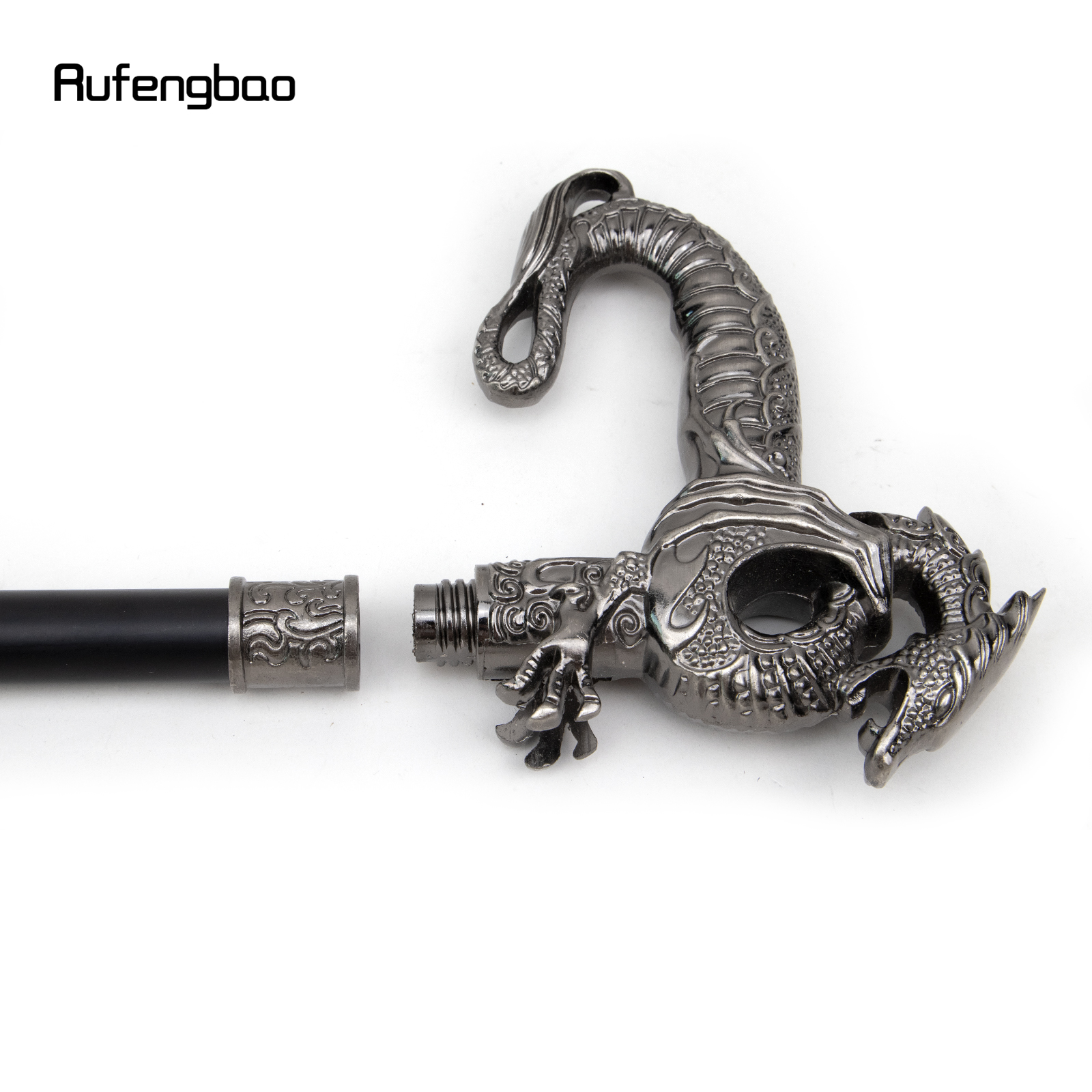 Prata luxo dragão bengala moda decorativa bengala cavalheiro elegante cosplay cana botão crosier 93cm